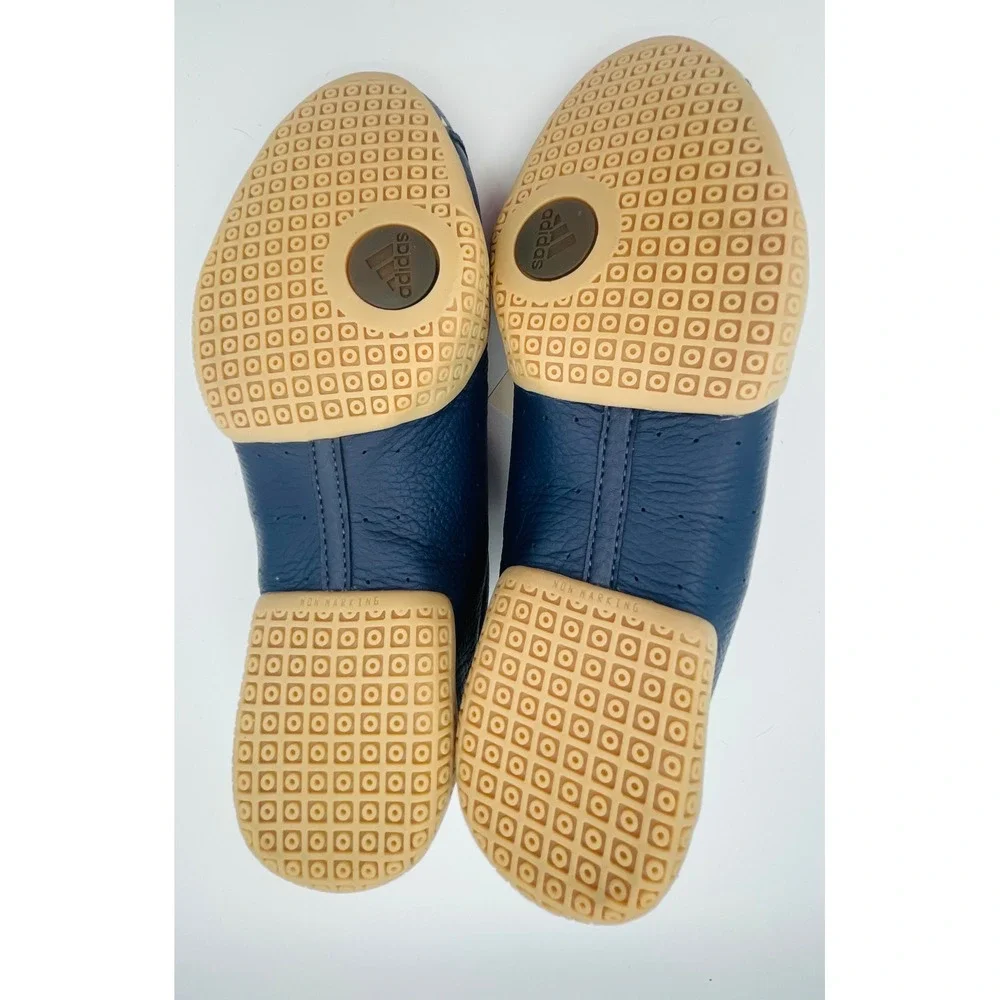 Adidas Enmei Slip On Martial Arts Shoes Mens 7.5 Navy Blue Leather 382637 NEW